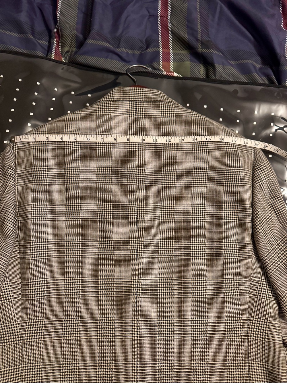 Polo by Ralph Lauren Glen Plaid Sport Coat in White/Black Wool & Flax 42L READ - Picture 15 of 16